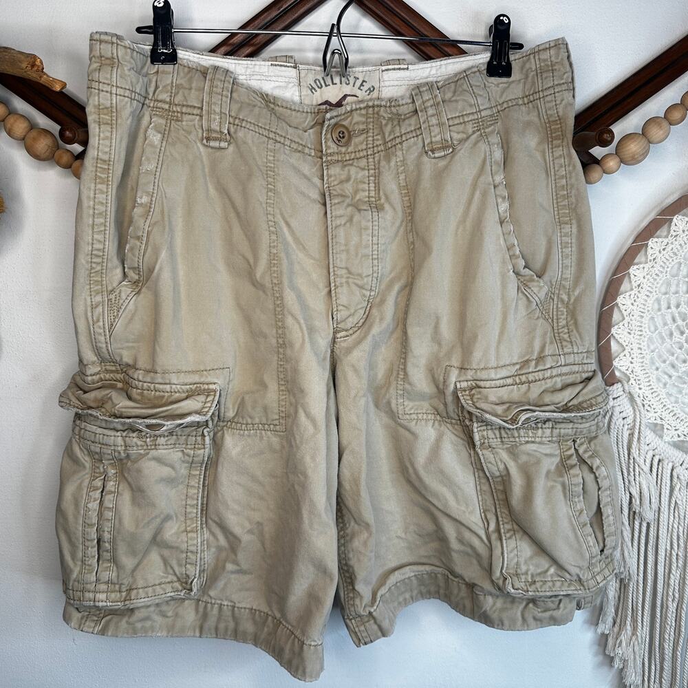 Hollister Tan Heavy Cargo Khaki Shorts